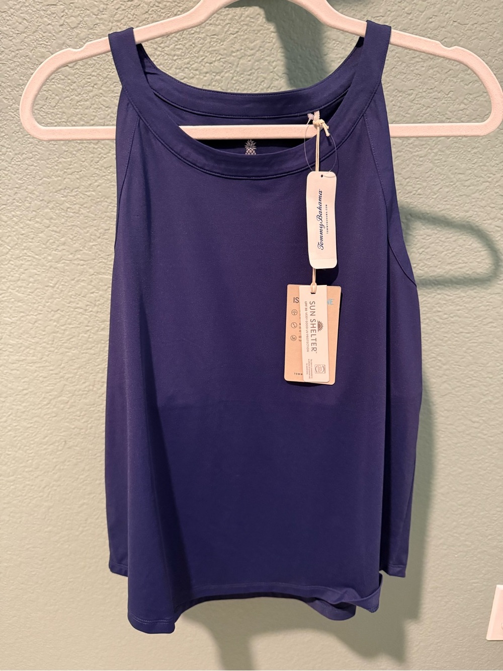 NWT Tommy Bahama Abby Crew Halter Deep Blue Sleeveless Tank Top